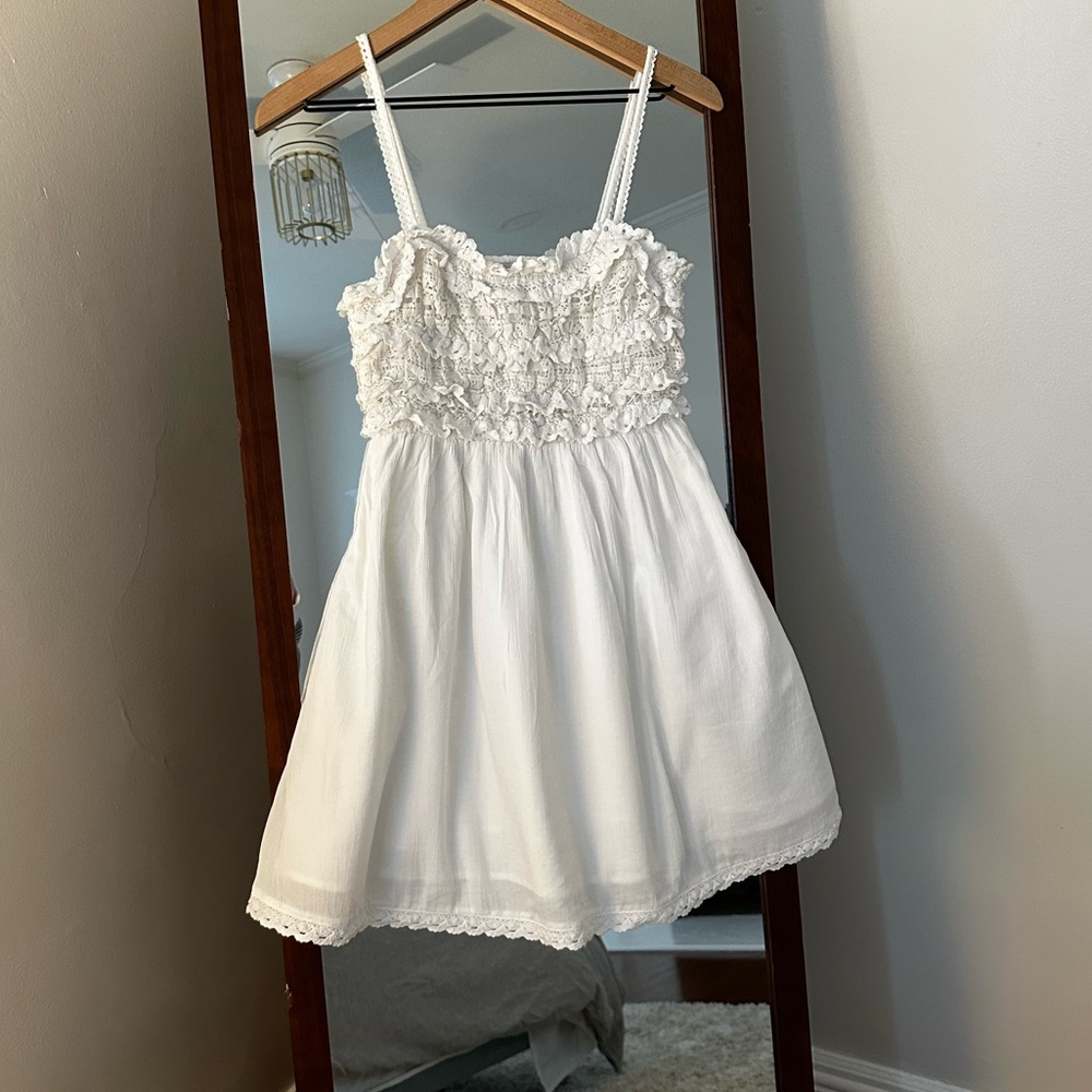 American Eagle - White with Macrame Lace - Cotton - Mini